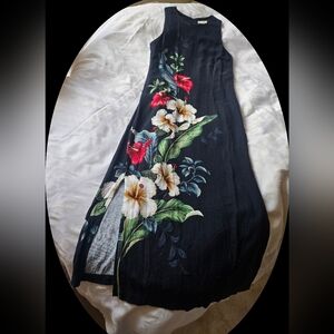 Iolani 1990s Hawaiian Long slit Wiggle Dress XL